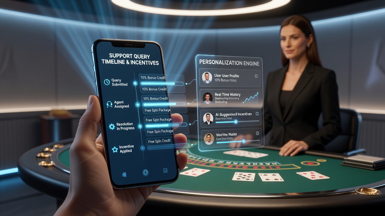 Mobile live casino interface displaying personalized incentive notifications after support interaction